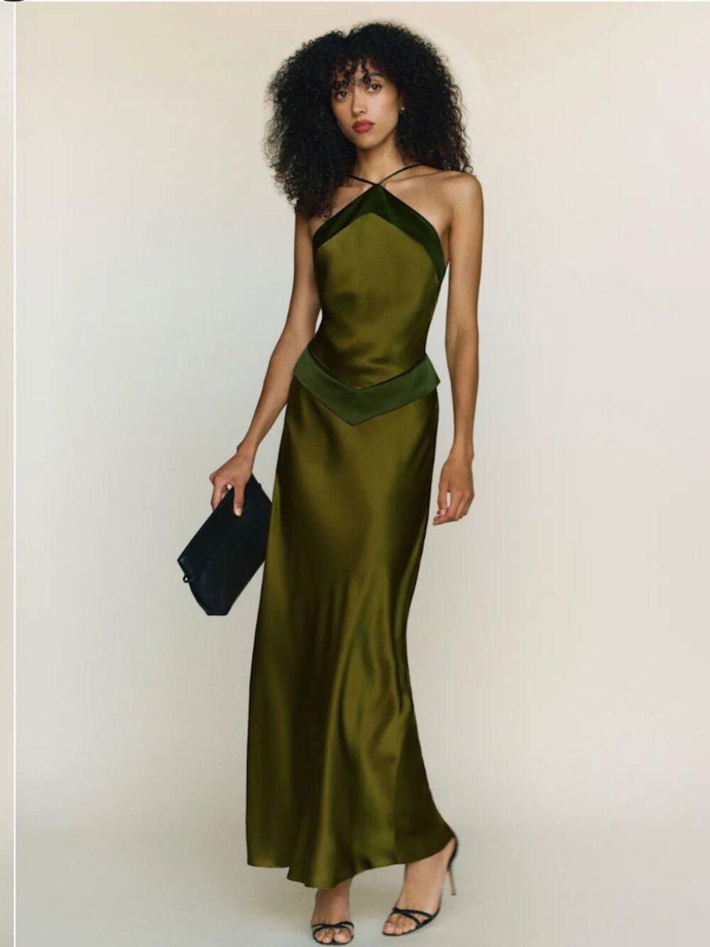 Reformation Jillian Silk Dress (Pear- Size 2)